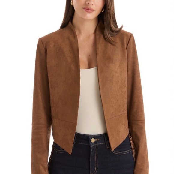 BCBGMaxAzria Jackets & Blazers - BCBG genuine camel/ginger Suede jacket size M  EUC